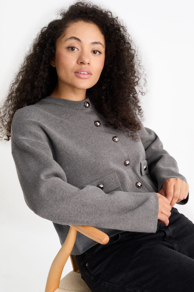 Femmes - Gilet en maille - gris foncé