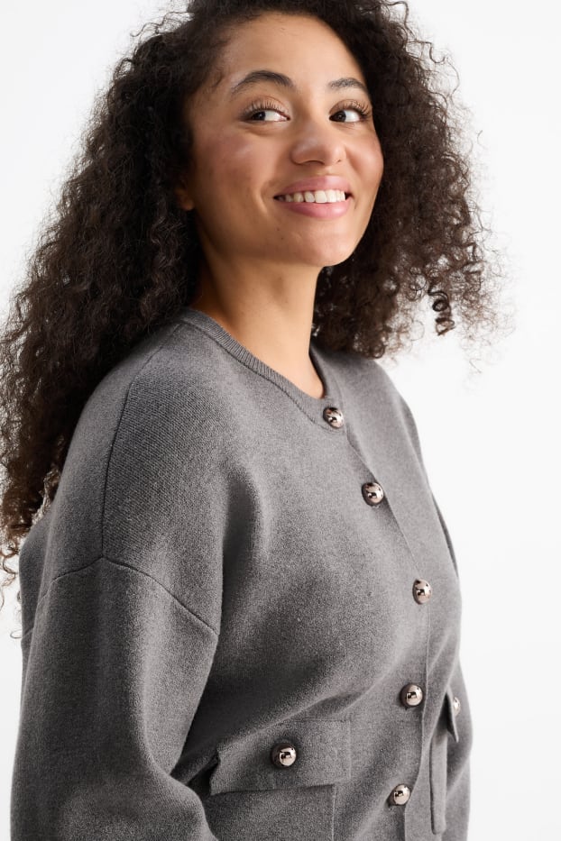 Femmes - Gilet en maille - gris foncé