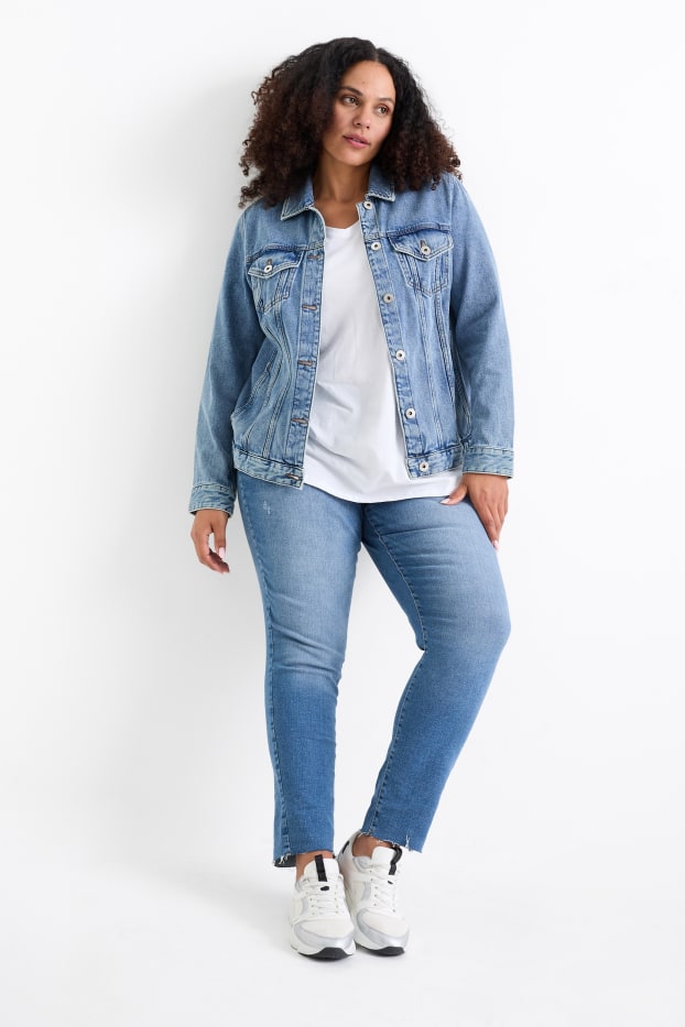 Kobiety - Skinny jeans - wysoki stan - dżins-niebieski