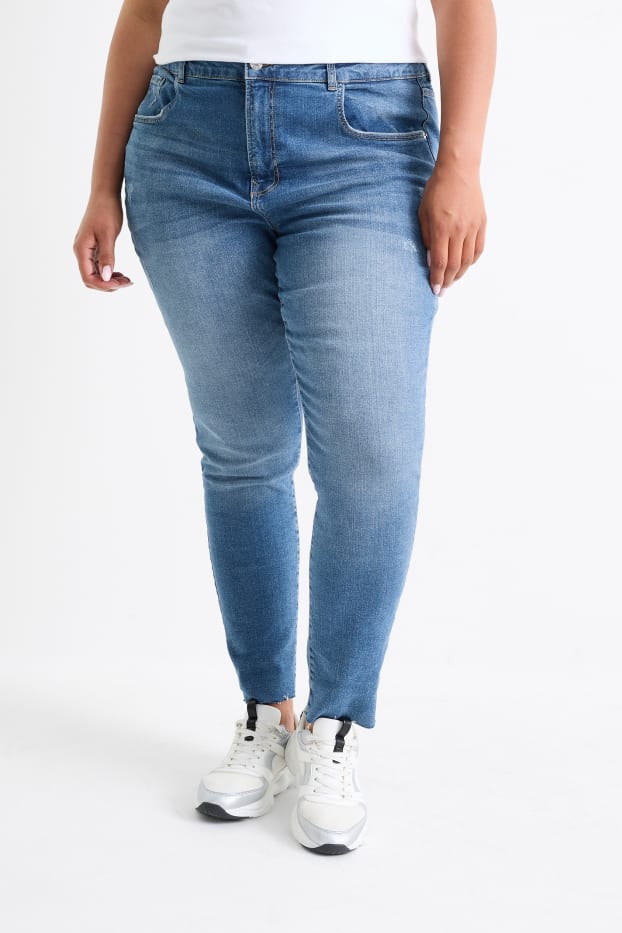 Kobiety - Skinny jeans - wysoki stan - dżins-niebieski