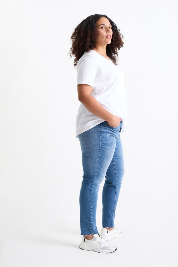 Kobiety - Skinny jeans - wysoki stan - dżins-niebieski