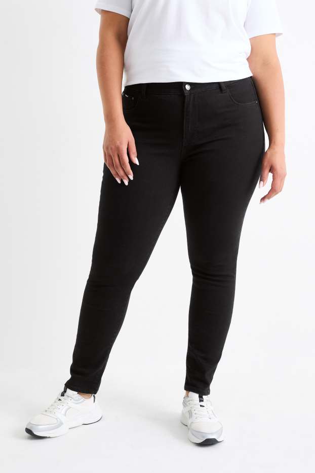Damen - Skinny Jeans - Mid Waist - Shaping-Jeans - LYCRA® - schwarz