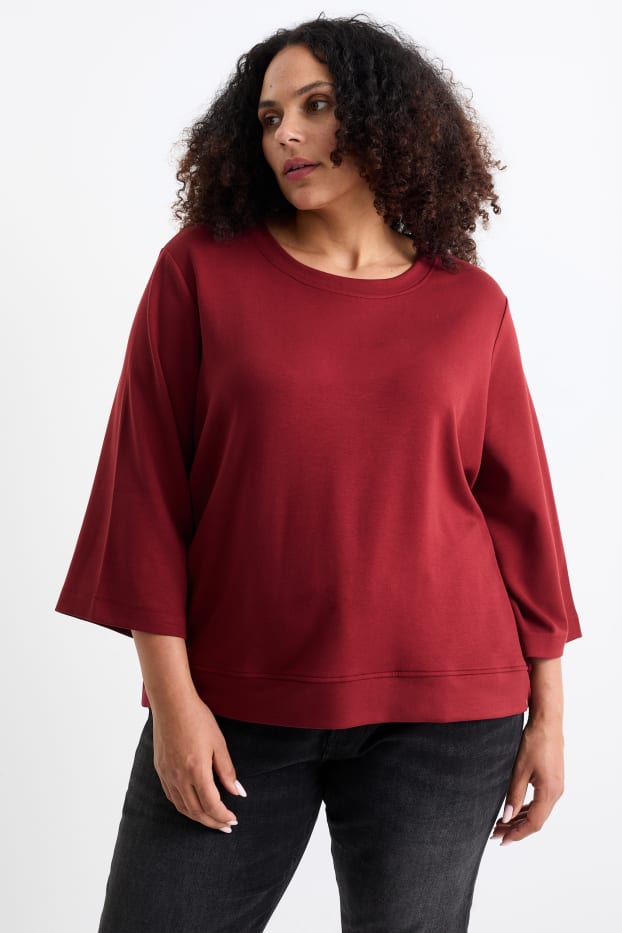 Femmes - Sweat - rouge foncé