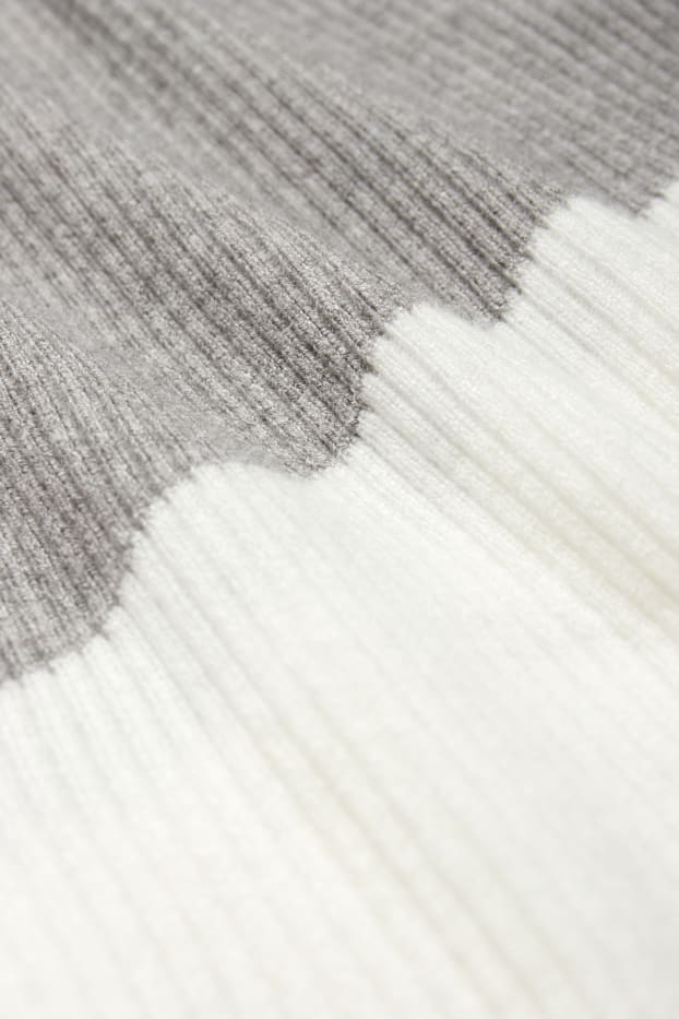 Femmes - Pullover - côtelé - gris / noir