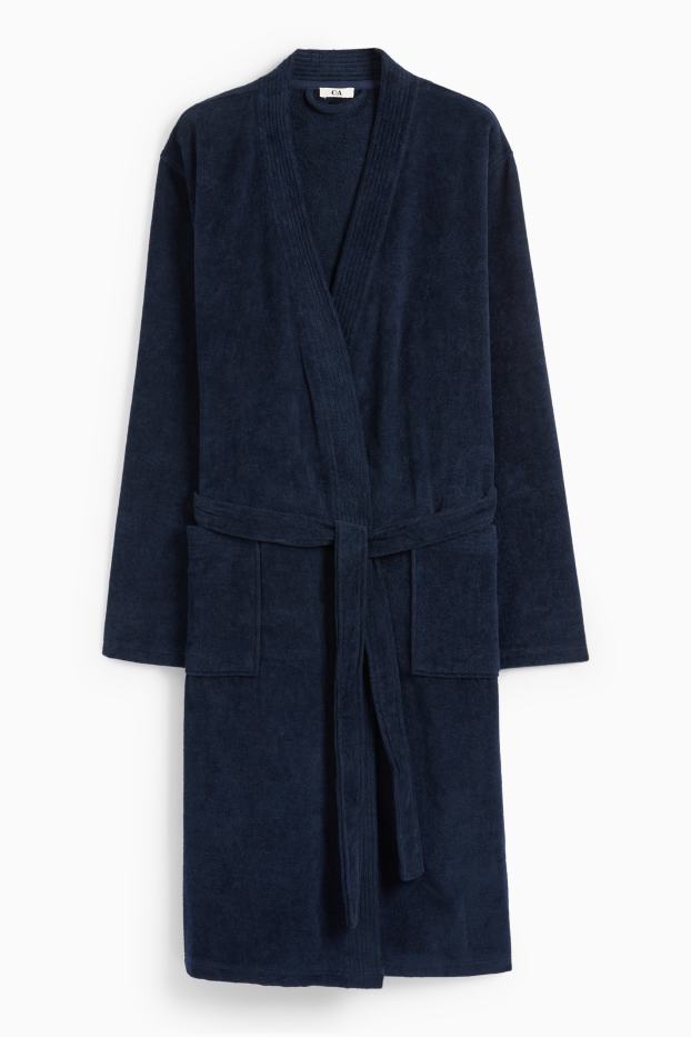 Men - Terry cloth bathrobe - dark blue