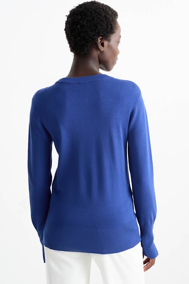Femmes - Pull en fine maille - bleu foncé