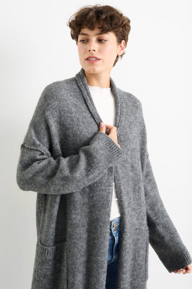 Dona - Jaqueta de punt llarga - gris