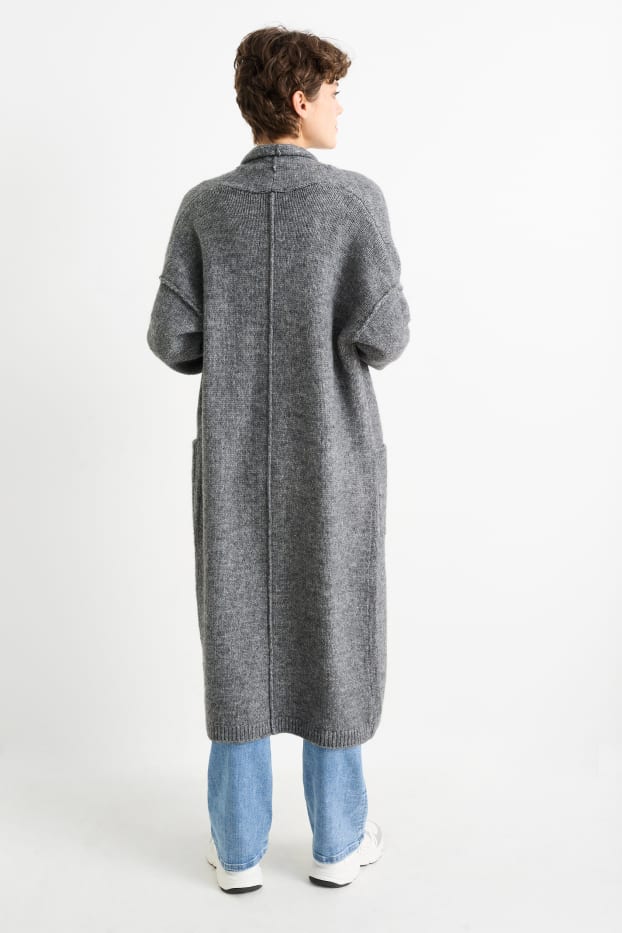 Dona - Jaqueta de punt llarga - gris