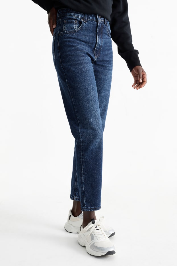 Donna - Mom jeans - vita alta - LYCRA® - jeans blu scuro