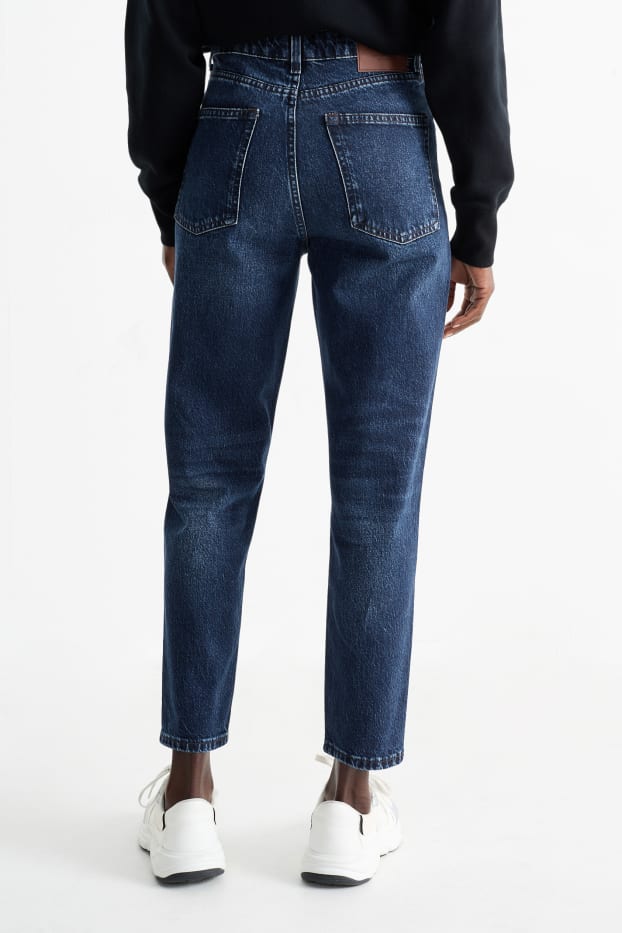 Donna - Mom jeans - vita alta - LYCRA® - jeans blu scuro