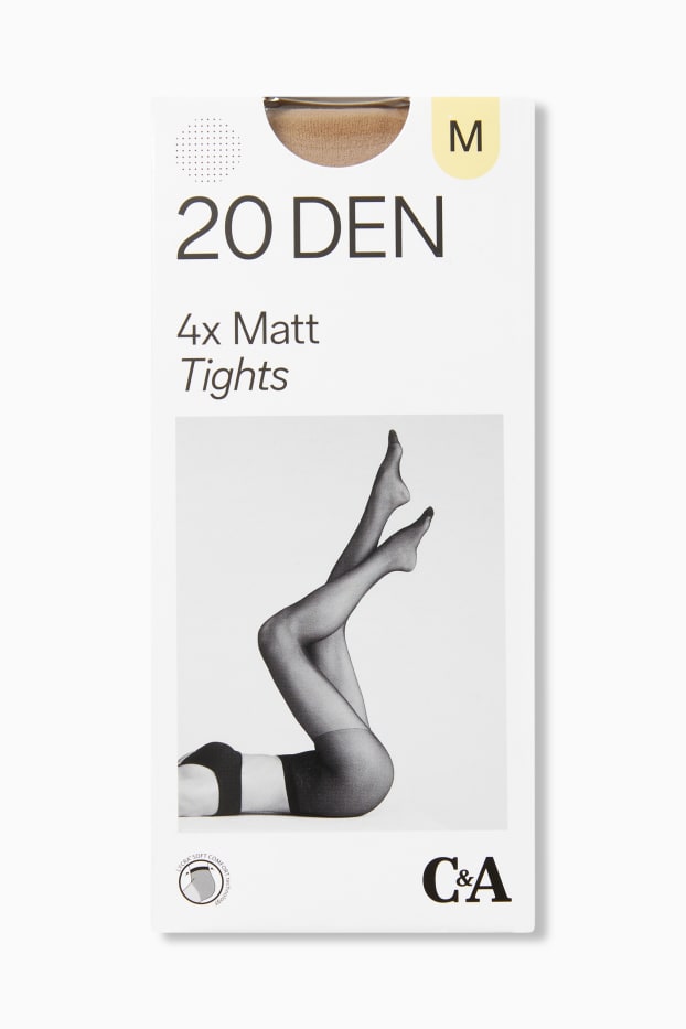 Women - Multipack of 4 - tights - 20 denier - beige