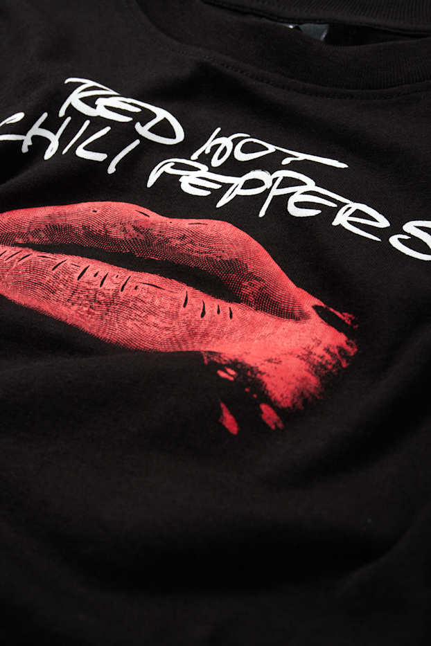 Dona - Samarreta de màniga llarga crop - Red Hot Chili Peppers - negre