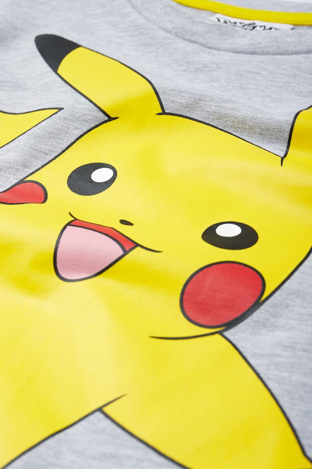 Kinderen: jongens - Pokémon - set - pyjama en slaapmasker - 3-delig - lichtgrijs