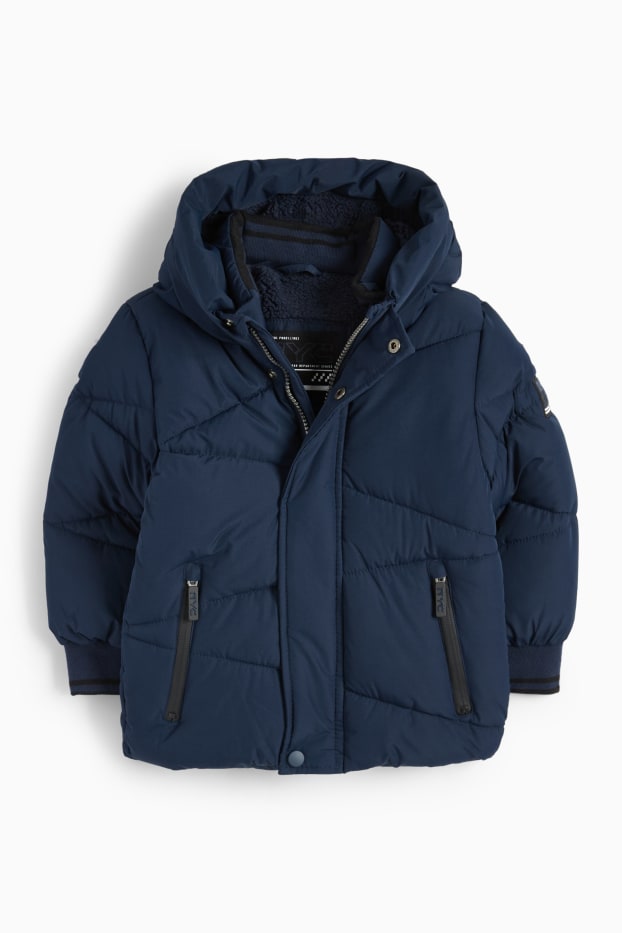Bambini - Giacca trapuntata con cappuccio - impermeabile - blu scuro