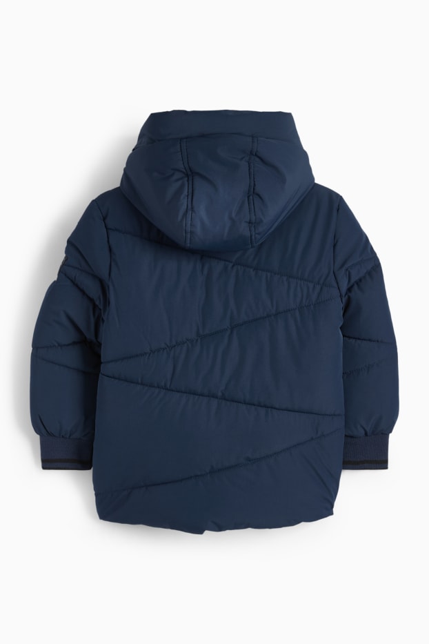 Bambini - Giacca trapuntata con cappuccio - impermeabile - blu scuro