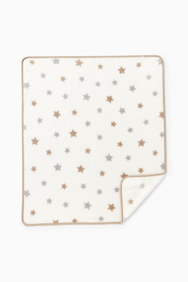 Unisex - Sternchen - Baby-Decke - 100 x 80 cm - weiss