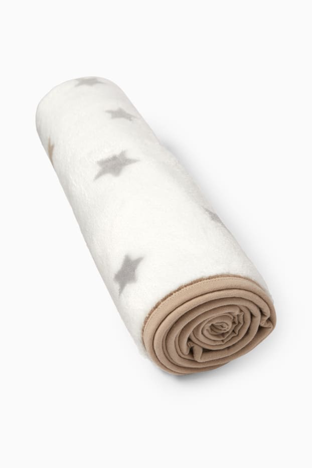 Unisex - Sternchen - Baby-Decke - 100 x 80 cm - weiss