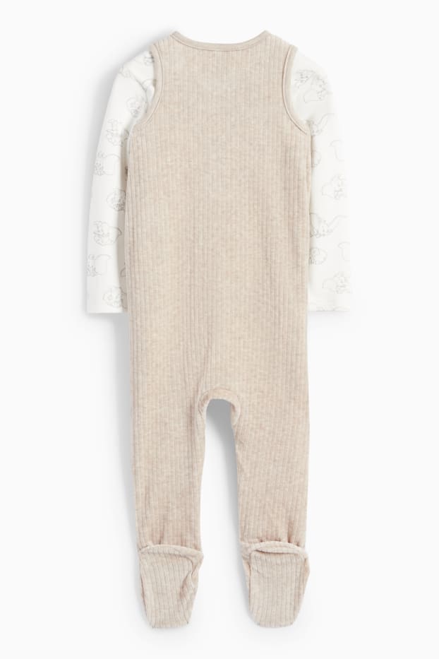 Unisex - Dumbo - pijama d’una peça - 2 peces - blanc/beix