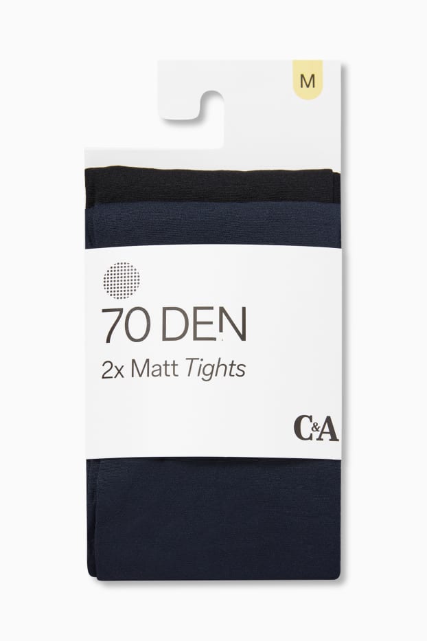 Damen - Multipack 2er - Feinstrumpfhose - 70 DEN - dunkelblau