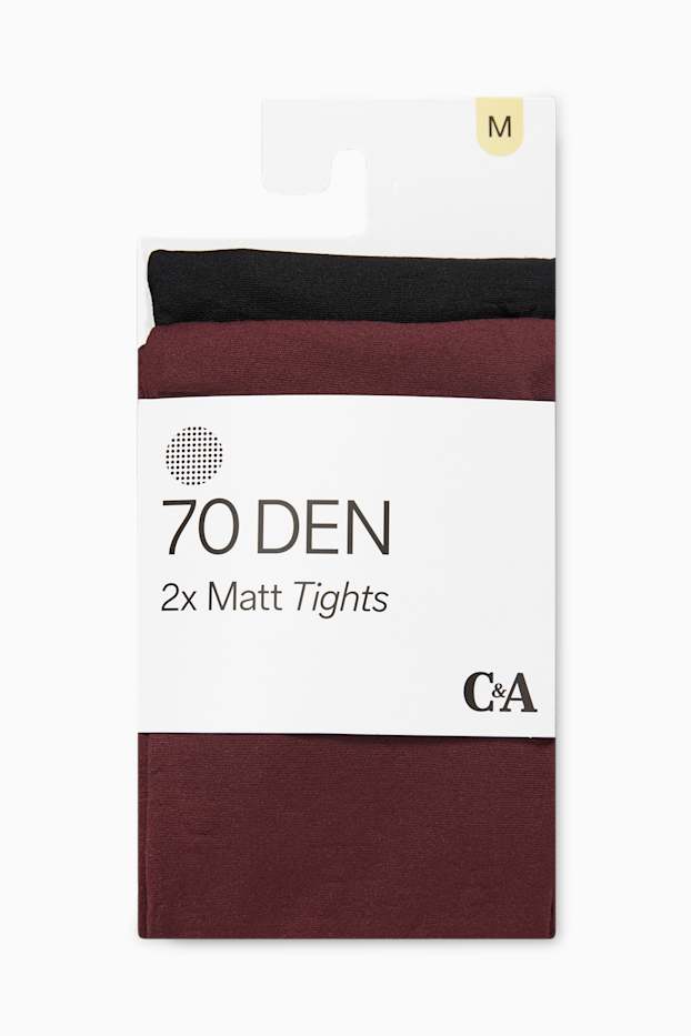 Damen - Multipack 2er - Feinstrumpfhose - 70 DEN - dunkelbraun