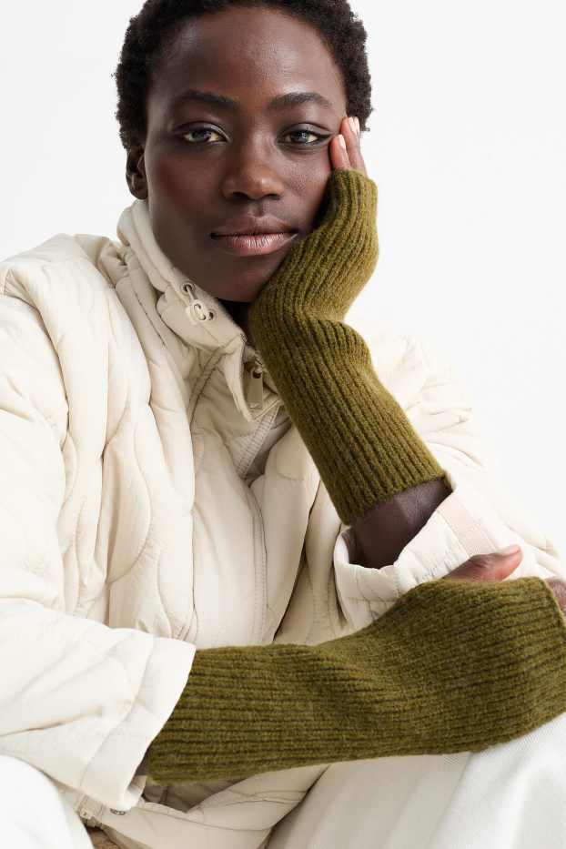Donna - Scaldapolsi in maglia - verde