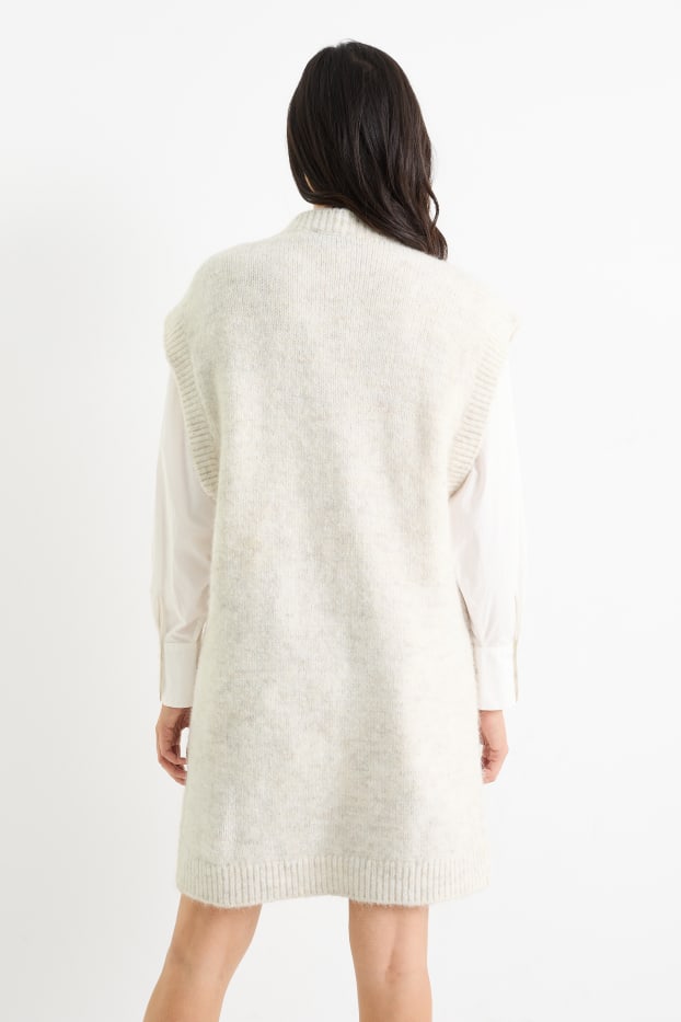 Femmes - Robe en maille - beige clair