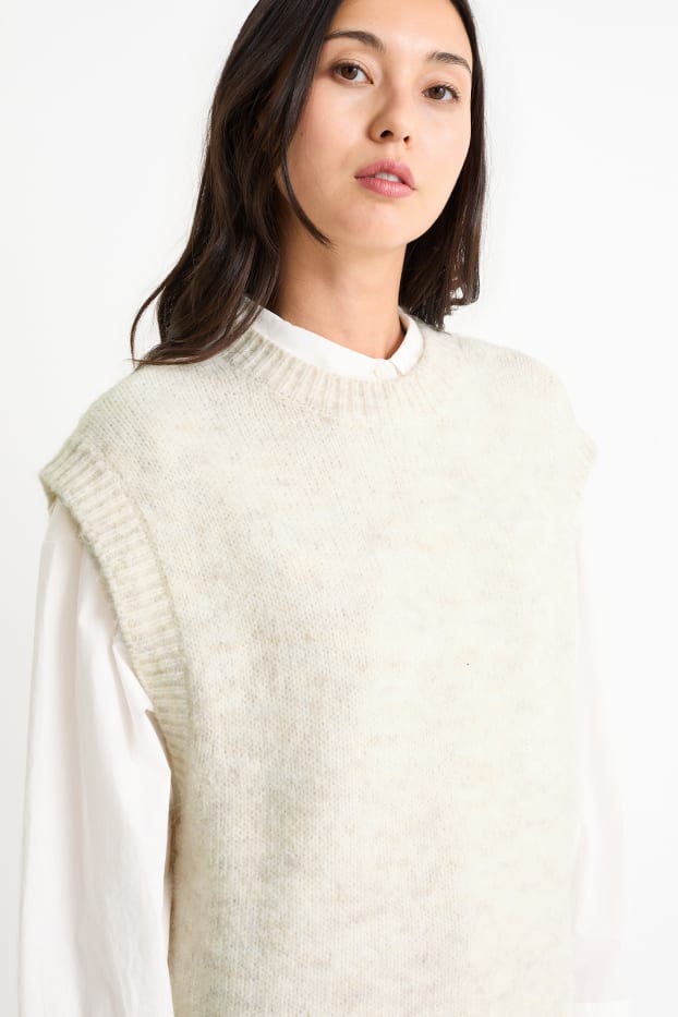 Femmes - Robe en maille - beige clair