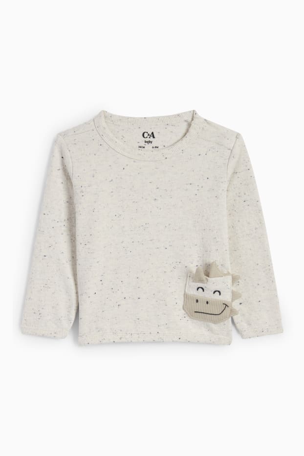 Baby: jongens - Draak - babyoutfit - 3-delig - beige