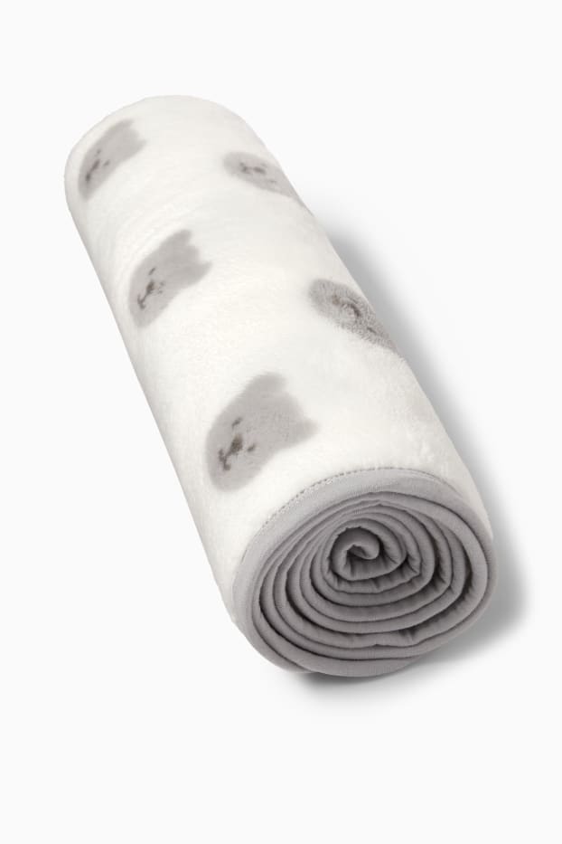 Baby Boys - Teddy bear - baby blanket - 100 x 85 cm - white