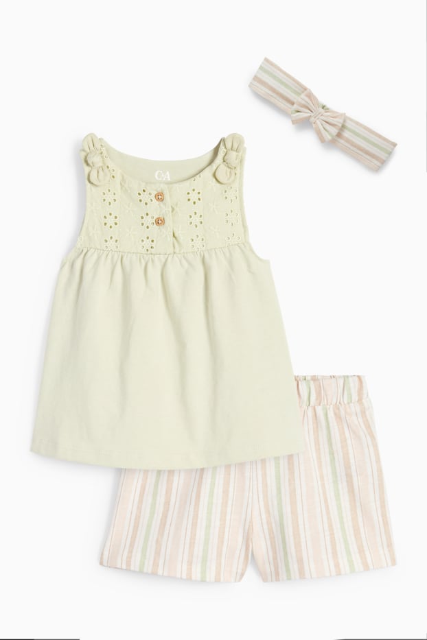 Baby: meisjes - Baby-outfit - 3-delig - mintgroen