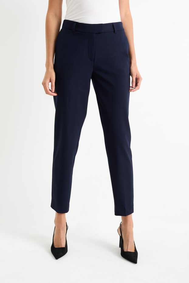 Dames - Business-broek - mid waist - slim fit - donkerblauw