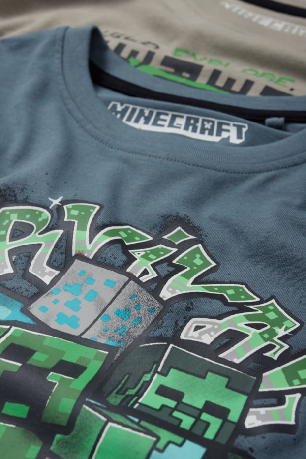 Bambini - Confezione da 2 - Minecraft - maglia a maniche lunghe - turchese