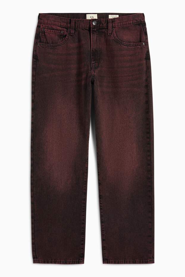 Uomo - Relaxed jeans - rosso scuro