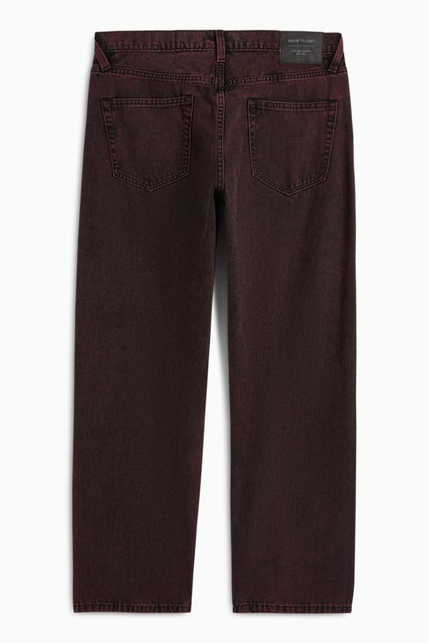 Uomo - Relaxed jeans - rosso scuro