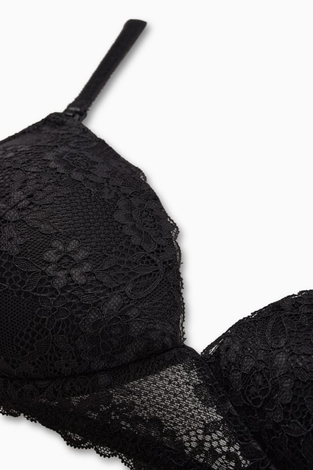 Femei - Sutien pentru alăptare fără armătură - vătuit - negru