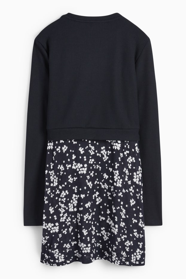 Dames - Voedingslongsleeve - 2-in-1-look - zwart