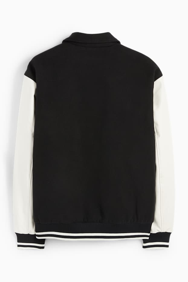 Home - Jaqueta d’estil universitari - negre/blanc