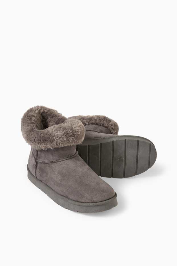 Dona - Botins - pell girada sintètica - gris fosc