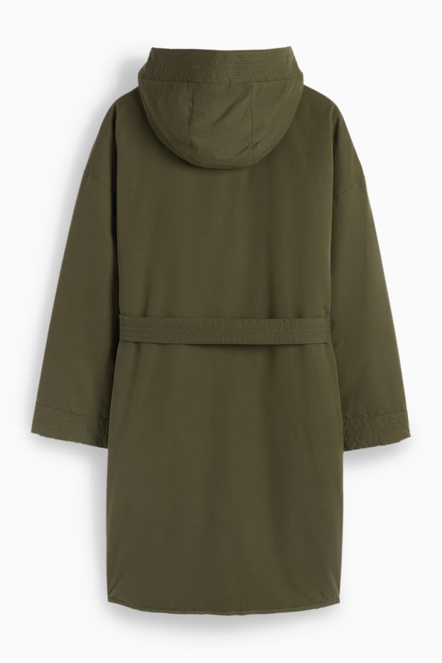Femmes - Parka réversible avec capuche - vert foncé
