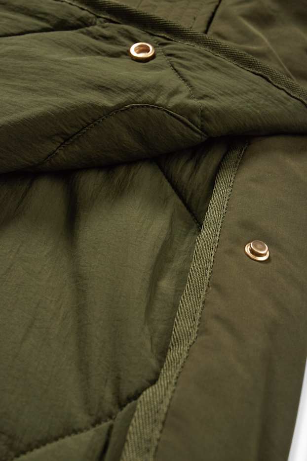 Femmes - Parka réversible avec capuche - vert foncé