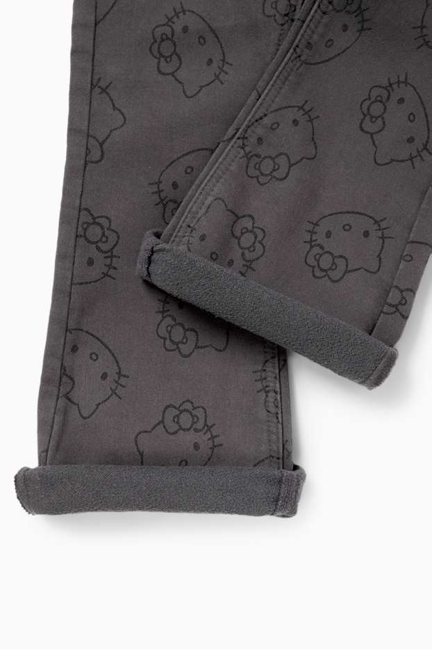 Copii - Fete - Hello Kitty - pantaloni termoizolanți - gri închis