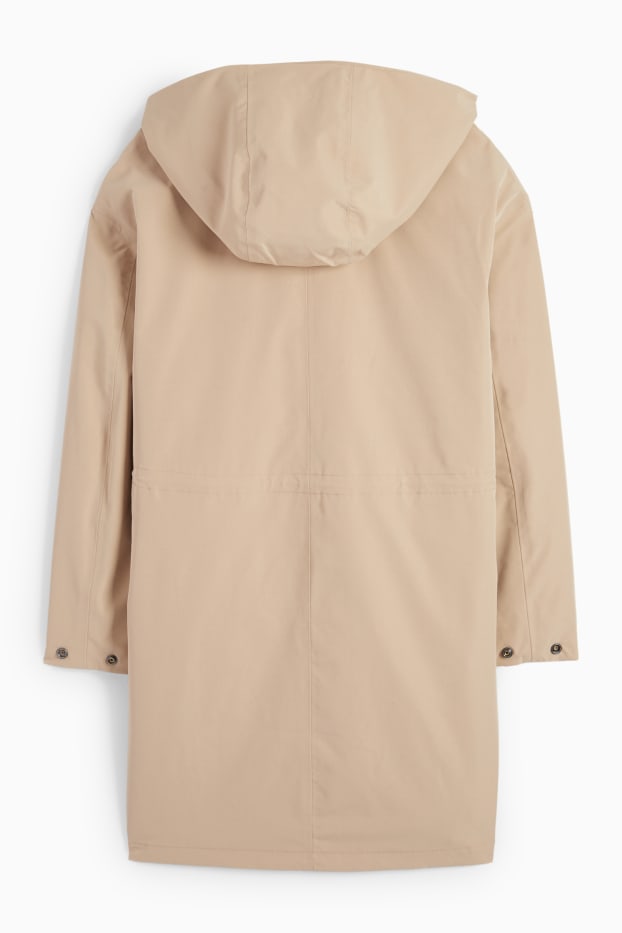Femmes - Veste de pluie à capuche - imperméable - beige
