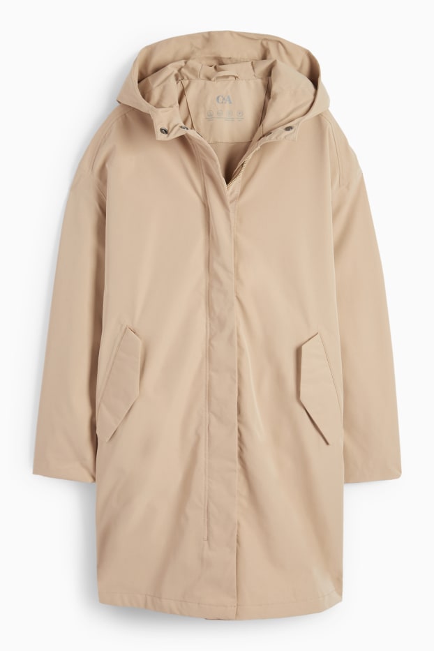 Femmes - Veste de pluie à capuche - imperméable - beige