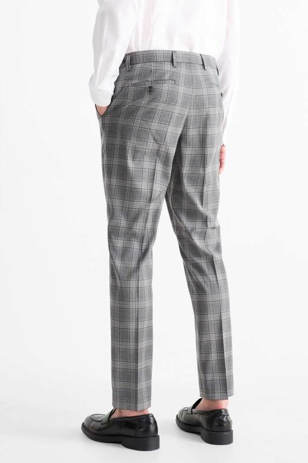 Home - Pantalons combinables - slim fit - Flex - de quadres - gris