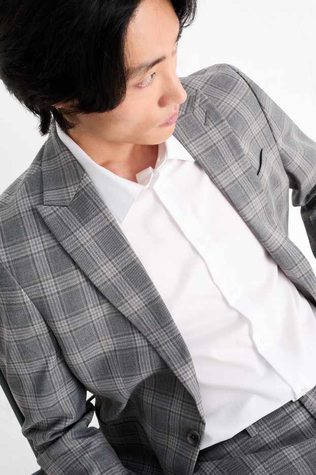 Home - Americana combinable - slim fit - Flex - de quadres - gris