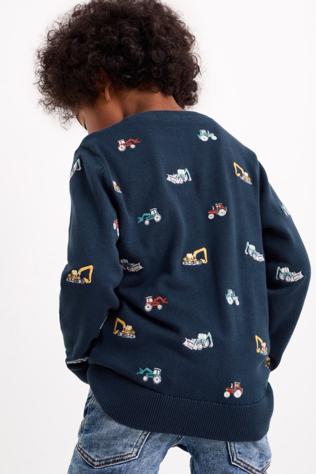 Enfants garçons - Tractopelles et tracteurs - pullover - bleu foncé