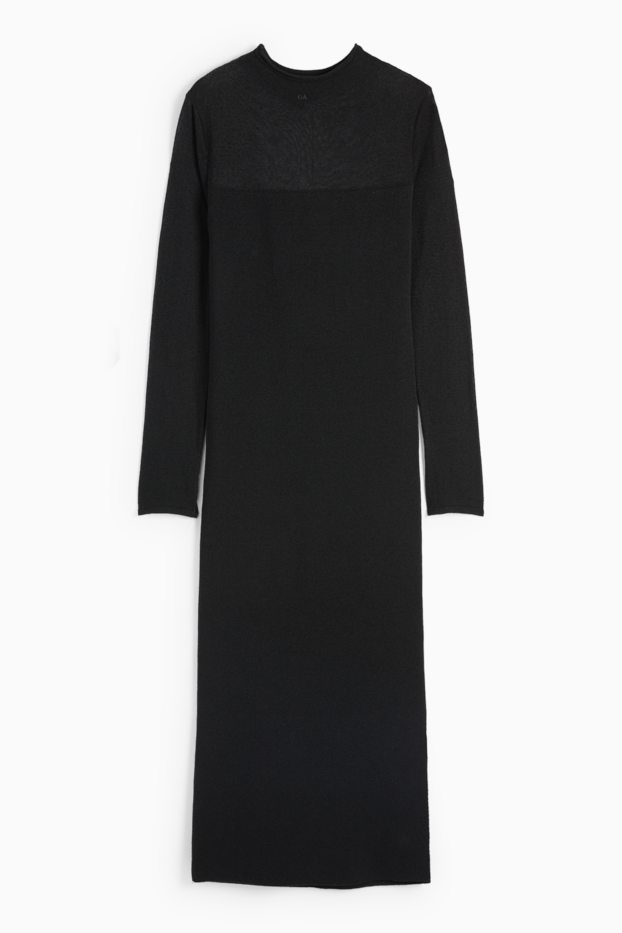 Damen - Strickkleid - schwarz