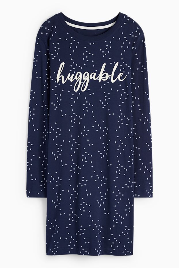 Dona - Camisa de dormir - de piquets - blau fosc