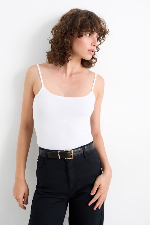 Damen - Ledergürtel - gold