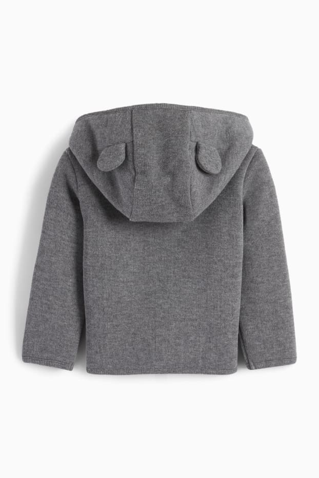 Neonati - Cardigan con cappuccio per neonati - grigio scuro